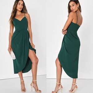 Lulus | Reinette Dark Green Midi Dress